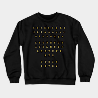 Yellow Typewriter Letters and Numbers Crewneck Sweatshirt